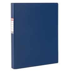 Папка на 4 кольцах BRAUBERG, картон/ПВХ, 35 мм, синяя, до 250 листов (удвоенный срок службы), 221484