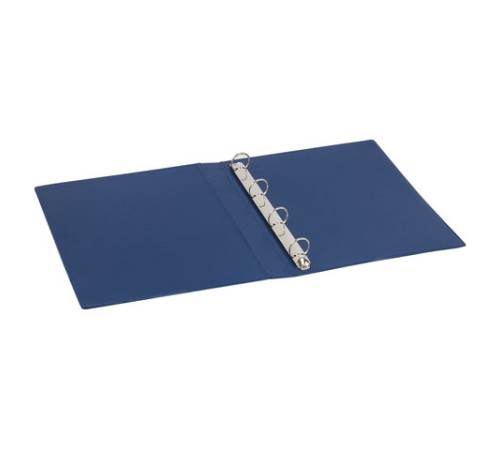 Папка на 4 кольцах BRAUBERG, картон/ПВХ, 35 мм, синяя, до 250 листов (удвоенный срок службы), 221484