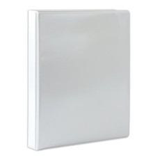 Папка на 4 кольцах с передним прозрачным карманом BRAUBERG, 35 мм, картон/ПВХ, белая, до 250 листов, 221486