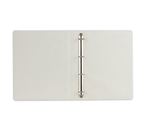 Папка на 4 кольцах с передним прозрачным карманом BRAUBERG, 35 мм, картон/ПВХ, белая, до 250 листов, 221486