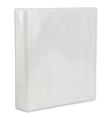 Папка на 4 кольцах с передним прозрачным карманом BRAUBERG, 65 мм, картон/ПВХ, белая, до 400 листов, 221487