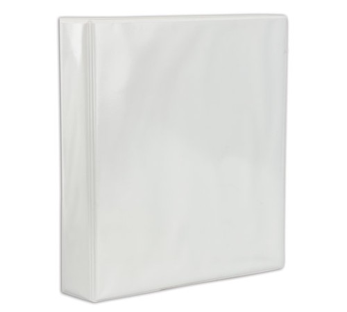Папка на 4 кольцах с передним прозрачным карманом BRAUBERG, 65 мм, картон/ПВХ, белая, до 400 листов, 221487
