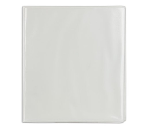 Папка на 4 кольцах с передним прозрачным карманом BRAUBERG, 65 мм, картон/ПВХ, белая, до 400 листов, 221487