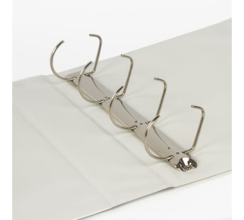 Папка на 4 кольцах с передним прозрачным карманом BRAUBERG, 65 мм, картон/ПВХ, белая, до 400 листов, 221487