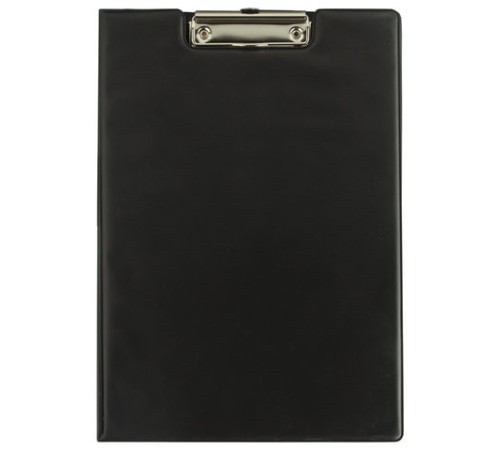 Папка-планшет BRAUBERG, А4 (340х240 мм), с прижимом и крышкой, картон/ПВХ, РОССИЯ, черная, 221488