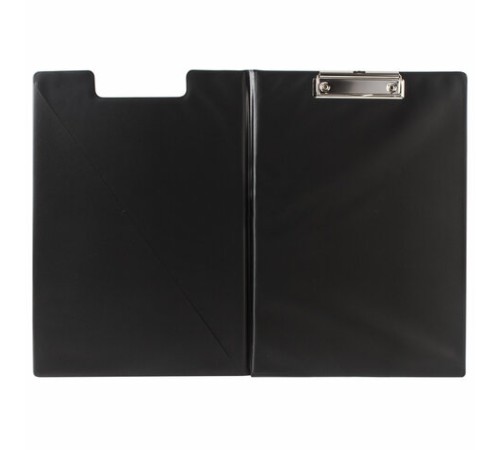 Папка-планшет BRAUBERG, А4 (340х240 мм), с прижимом и крышкой, картон/ПВХ, РОССИЯ, черная, 221488