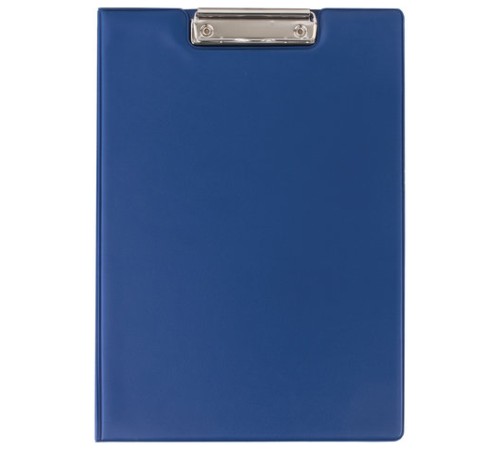 Папка-планшет BRAUBERG, А4 (340х240 мм), с прижимом и крышкой, картон/ПВХ, РОССИЯ, синяя, 221489
