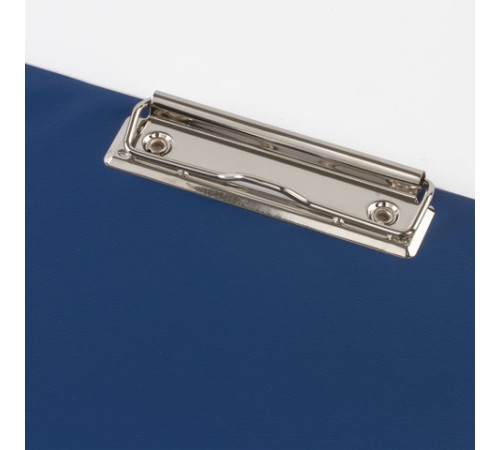 Папка-планшет BRAUBERG, А4 (340х240 мм), с прижимом и крышкой, картон/ПВХ, РОССИЯ, синяя, 221489