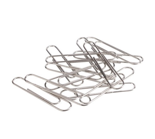 Скрепки большие 50 мм, BRAUBERG, никелированные, 50 шт., в картонной коробке, РОССИЯ, 221525