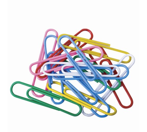 Скрепки большие 50 мм, цветные, 50 шт., в картонной коробке, BRAUBERG, 221533
