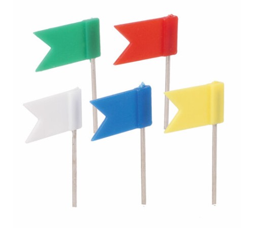 Булавки-флажки маркировочные BRAUBERG, цветные, 50 шт., пластиковая коробка, европодвес, 221537