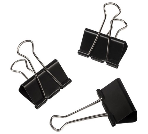 Зажимы для бумаг BRAUBERG, КОМПЛЕКТ 12 шт., 41 мм, на 200 листов, черные, картонная коробка, 221538