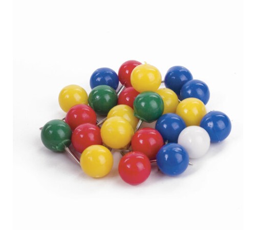 Силовые кнопки-гвоздики BRAUBERG, цветные (шарики), 50 шт., в картонной коробке, 221550