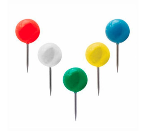 Силовые кнопки-гвоздики BRAUBERG, цветные (шарики), 50 шт., в картонной коробке, 221550