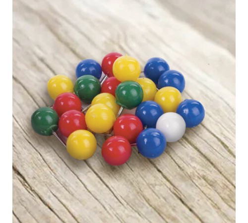 Силовые кнопки-гвоздики BRAUBERG, цветные (шарики), 50 шт., в картонной коробке, 221550