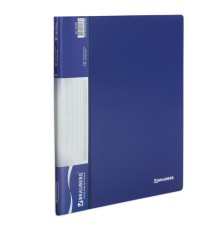 Папка 10 вкладышей BRAUBERG стандарт, синяя, 0,6 мм, 221591