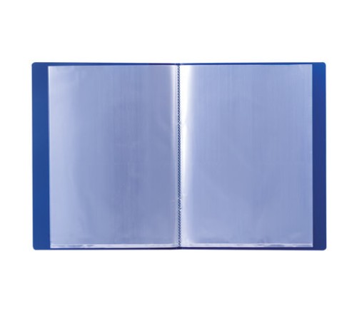 Папка 10 вкладышей BRAUBERG стандарт, синяя, 0,6 мм, 221591