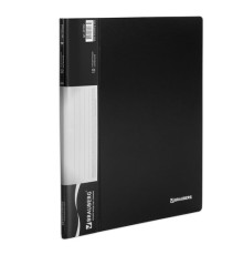 Папка 10 вкладышей BRAUBERG стандарт, черная, 0,6 мм, 221592