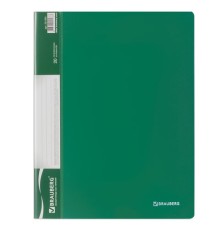 Папка 20 вкладышей BRAUBERG стандарт, зеленая, 0,6 мм, 221593