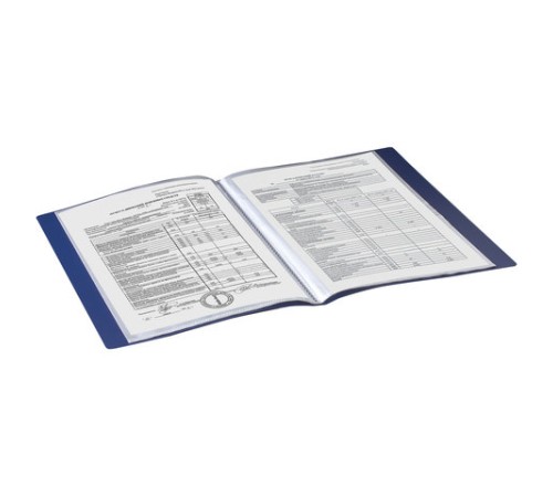 Папка 20 вкладышей BRAUBERG стандарт, синяя, 0,6 мм, 221595