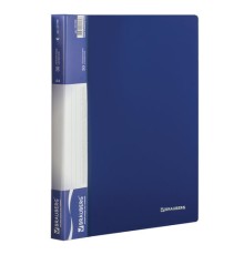 Папка 30 вкладышей BRAUBERG стандарт, синяя, 0,6 мм, 221599