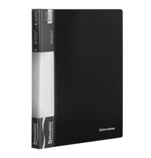 Папка 30 вкладышей BRAUBERG стандарт, черная, 0,6 мм, 221600