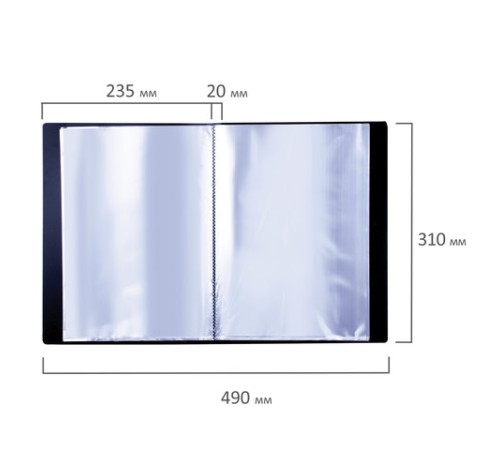 Папка 30 вкладышей BRAUBERG стандарт, черная, 0,6 мм, 221600