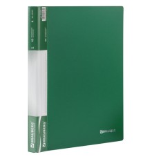 Папка 40 вкладышей BRAUBERG стандарт, зеленая, 0,7 мм, 221601