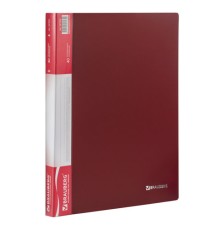 Папка 40 вкладышей BRAUBERG стандарт, красная, 0,7 мм, 221602