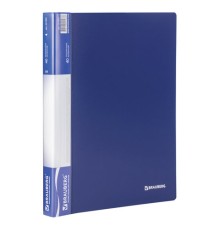 Папка 40 вкладышей BRAUBERG стандарт, синяя, 0,7 мм, 221603