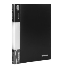 Папка 40 вкладышей BRAUBERG стандарт, черная, 0,7 мм, 221604