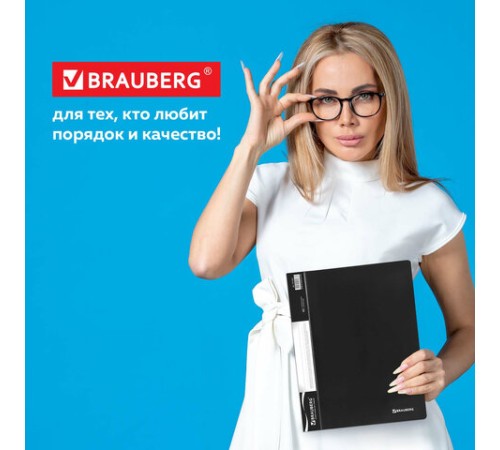 Папка 40 вкладышей BRAUBERG стандарт, черная, 0,7 мм, 221604