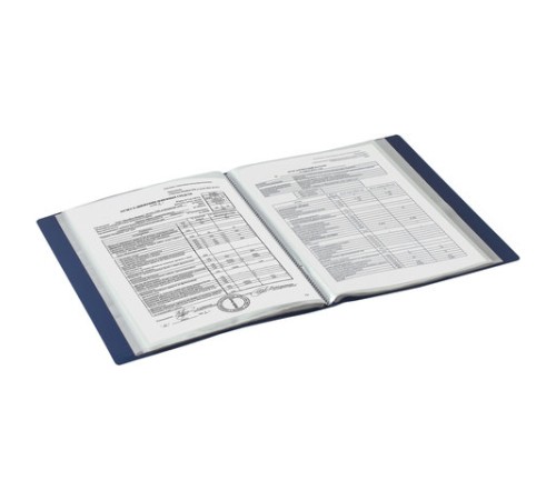 Папка 60 вкладышей BRAUBERG стандарт, синяя, 0,8 мм, 221605