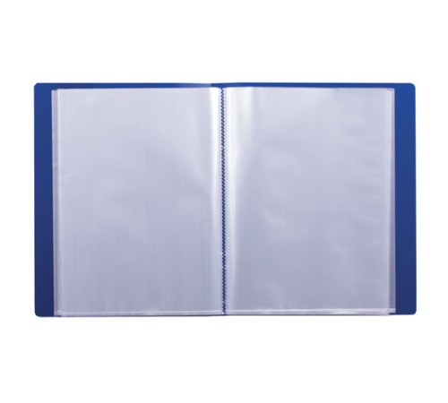 Папка 80 вкладышей BRAUBERG стандарт, синяя, 0,9 мм, 221607