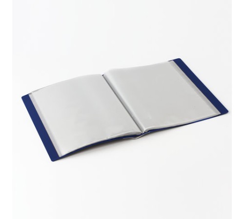 Папка 80 вкладышей BRAUBERG стандарт, синяя, 0,9 мм, 221607