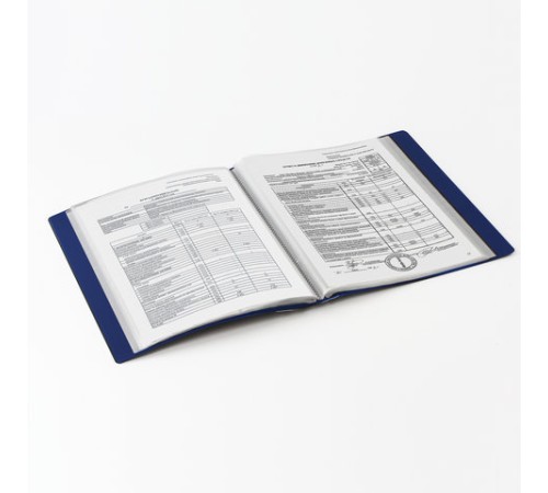 Папка 80 вкладышей BRAUBERG стандарт, синяя, 0,9 мм, 221607