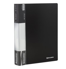 Папка 80 вкладышей BRAUBERG стандарт, черная, 0,9 мм, 221608