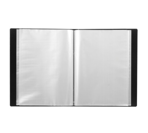 Папка 80 вкладышей BRAUBERG стандарт, черная, 0,9 мм, 221608