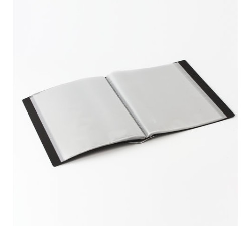 Папка 80 вкладышей BRAUBERG стандарт, черная, 0,9 мм, 221608