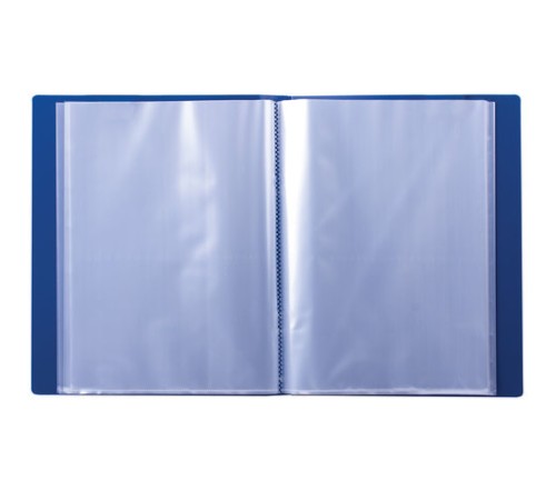 Папка 100 вкладышей BRAUBERG стандарт, синяя, 0,9 мм, 221609