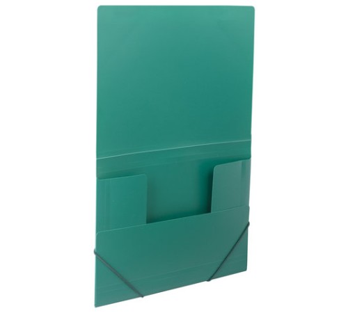 Папка на резинках BRAUBERG, стандарт, зеленая, до 300 листов, 0,5 мм, 221621