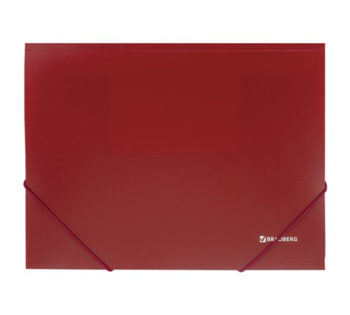 Папка на резинках BRAUBERG, стандарт, красная, до 300 листов, 0,5 мм, 221622
