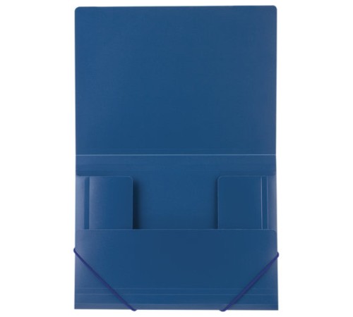 Папка на резинках BRAUBERG, стандарт, синяя, до 300 листов, 0,5 мм, 221623
