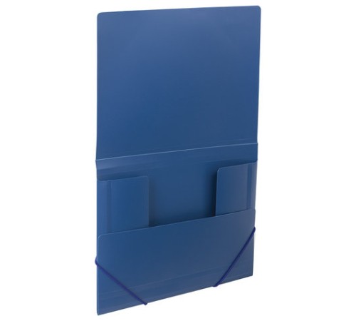 Папка на резинках BRAUBERG, стандарт, синяя, до 300 листов, 0,5 мм, 221623
