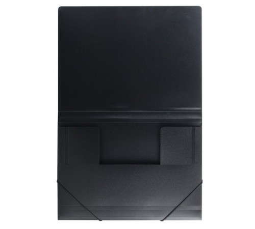 Папка на резинках BRAUBERG, стандарт, черная, до 300 листов, 0,5 мм, 221624