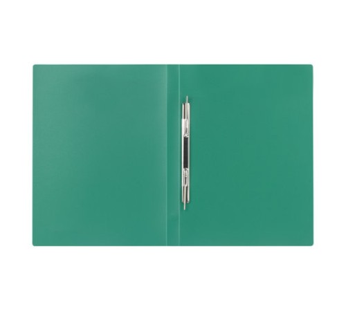 Папка с металлическим скоросшивателем BRAUBERG стандарт, зеленая, до 100 листов, 0,6 мм, 221631