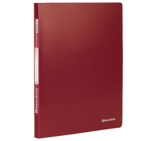 Папка с металлическим скоросшивателем BRAUBERG стандарт, красная, до 100 листов, 0,6 мм, 221632