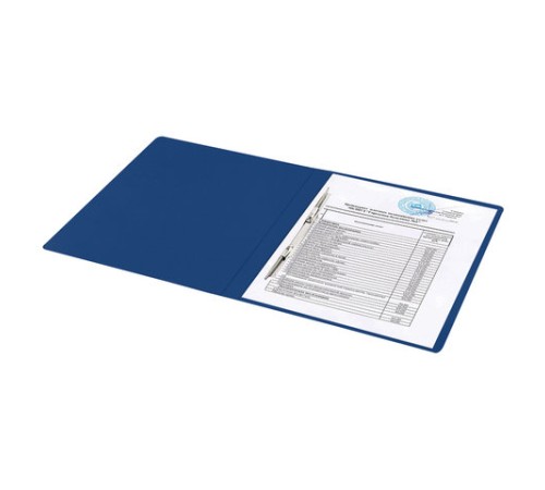 Папка с металлическим скоросшивателем BRAUBERG стандарт, синяя, до 100 листов, 0,6 мм, 221633