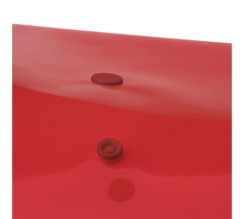 Папка-конверт с кнопкой BRAUBERG, А4, до 100 листов, прозрачная, красная, 0,15 мм, 221636