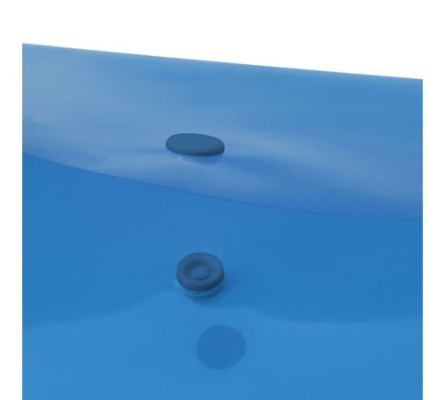 Папка-конверт с кнопкой BRAUBERG, А4, до 100 листов, прозрачная, синяя, 0,15 мм, 221637